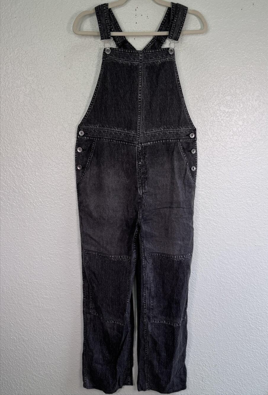 Rag & Bone Liquid Miramar Overalls Womens Small Faux Denim Cotton Terry Tencel - Picture 1 of 13
